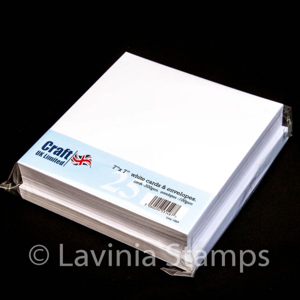 7×7″ White Cards with Envelopes (25)